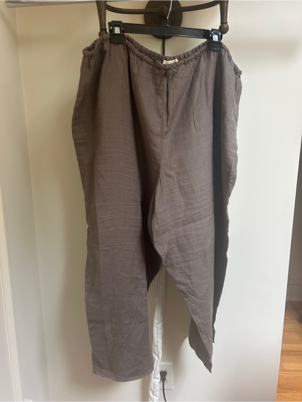 Eileen Fisher Wide-Leg Relaxed Pants in Taupe